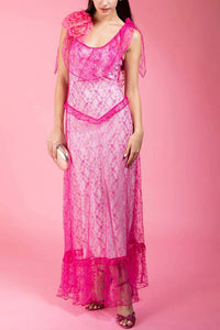 Rodarte - Floral Lace Dress With Ruffles