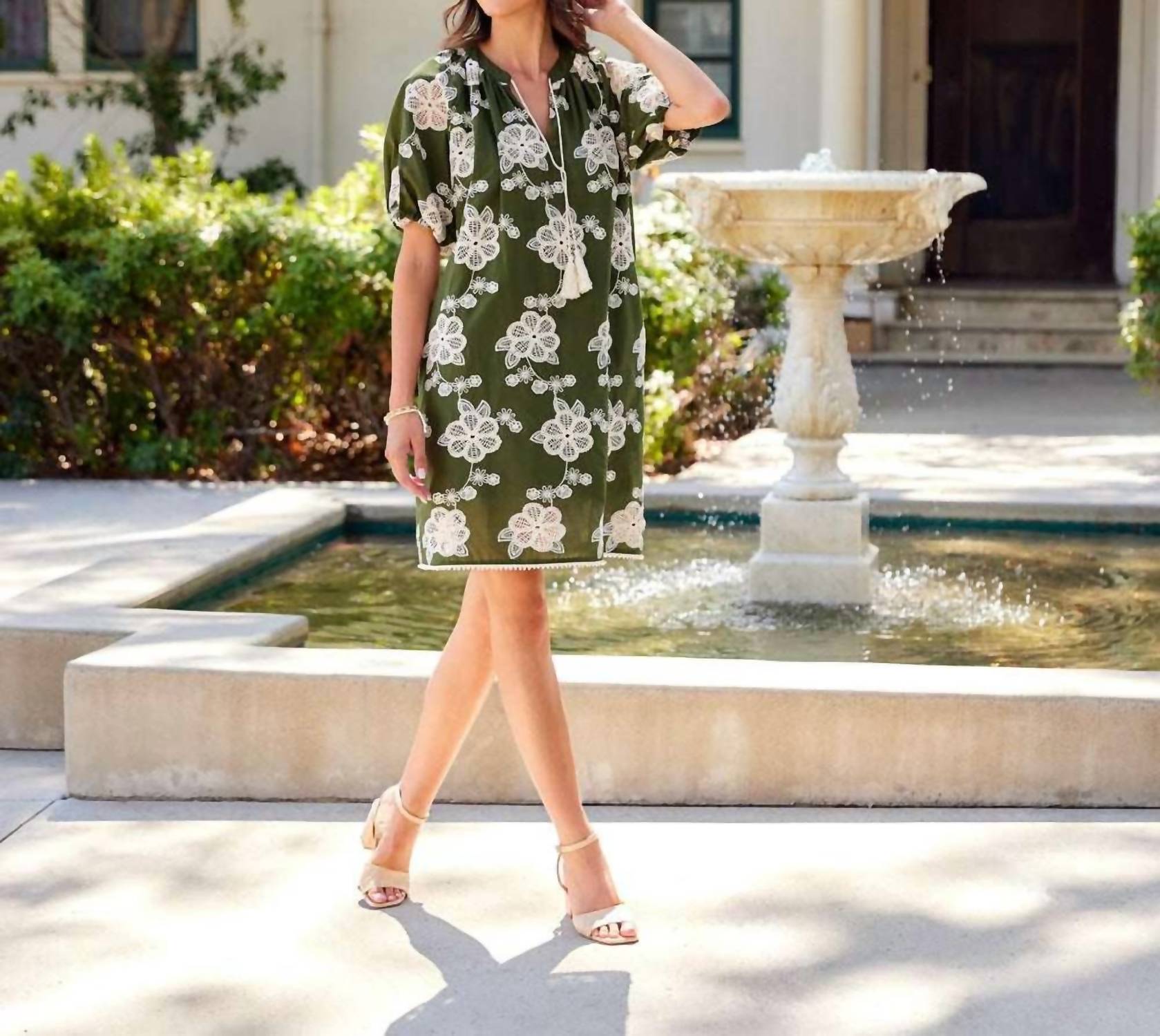 Karen Kane - Puff Sleeve Tassel Dress