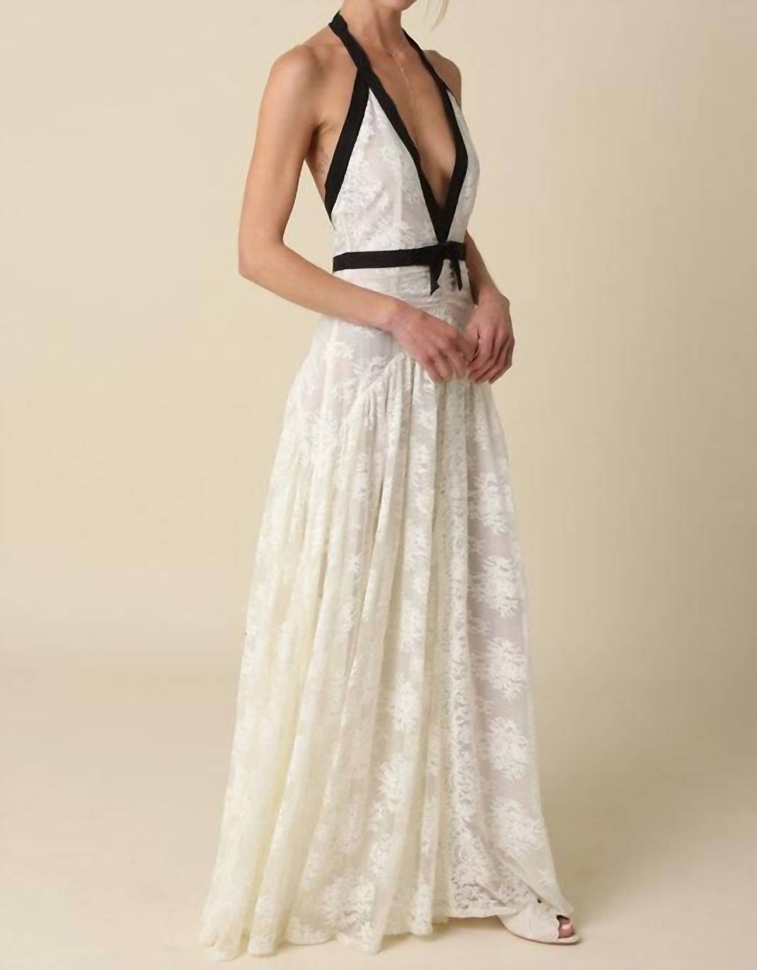 OLIVACEOUS Olivia Lace Maxi Dress in white - women's dress - alternate view