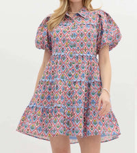 Entro - Floral Pattern Tiered Mini Dress