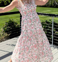 Mint - Mira Smocked Floral Midi Dress