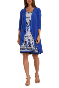 R&M Richards - Multi Print 2 Piece Jacket & Dress Set