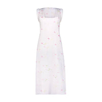Marina Moscone - Stamped Plissé Sheath Midi Dress