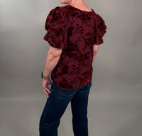Thml - Velvet Burnout Puff Sleeve Top