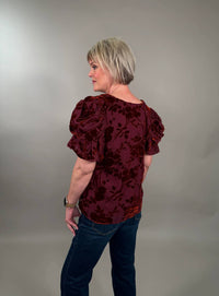 Thml - Velvet Burnout Puff Sleeve Top