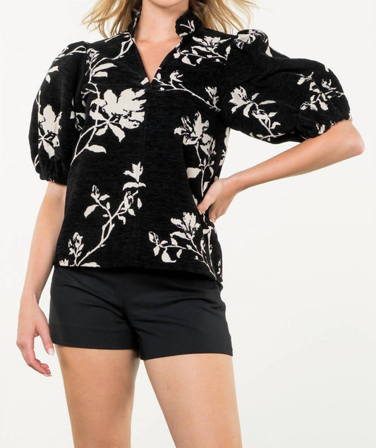 Thml - Chenille Puff Sleeve Top