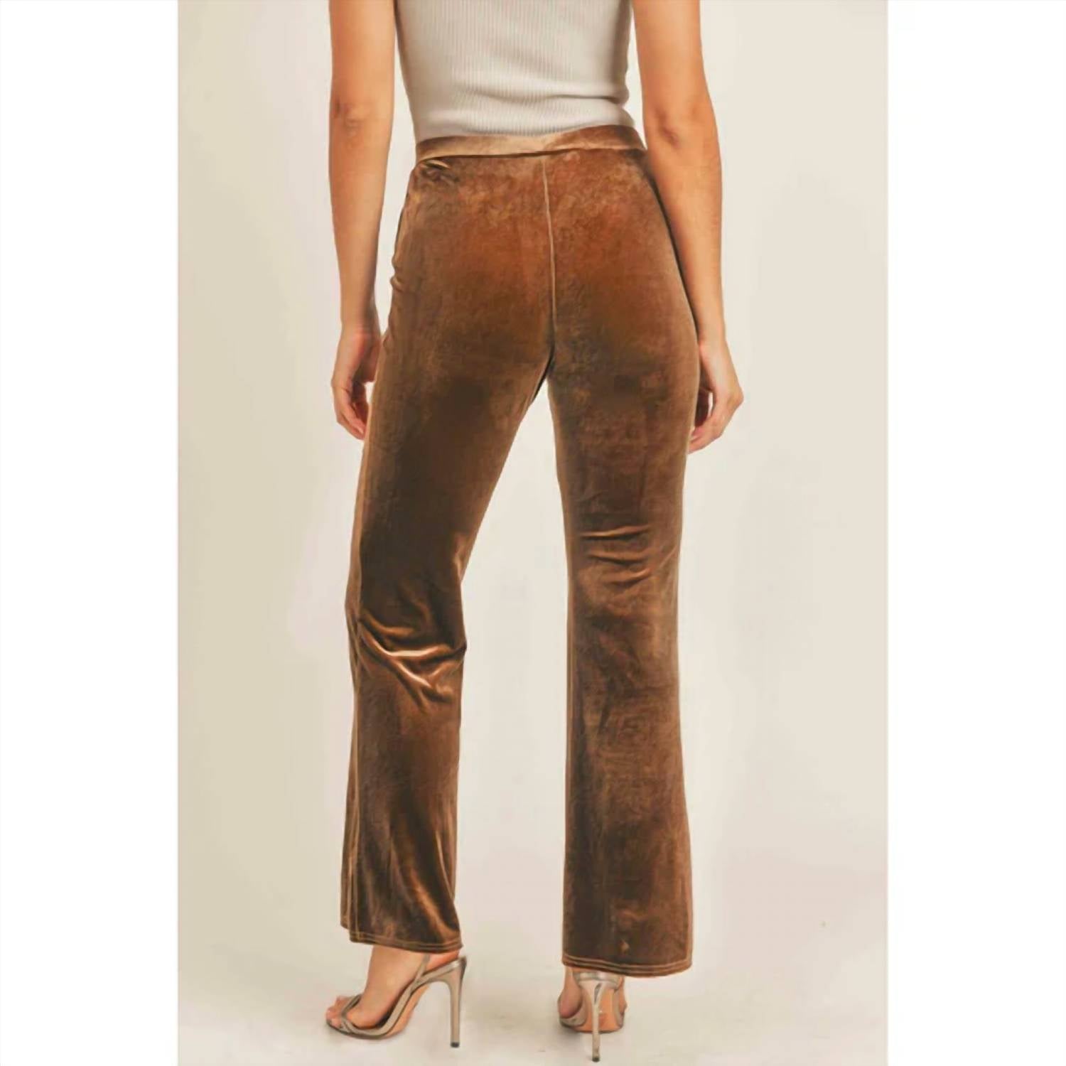 Sadie & Sage - Champagne Velvet Pants