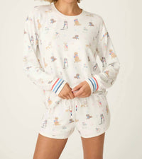 Pj Salvage - Woof Patriotic Pups Long Sleeve Top