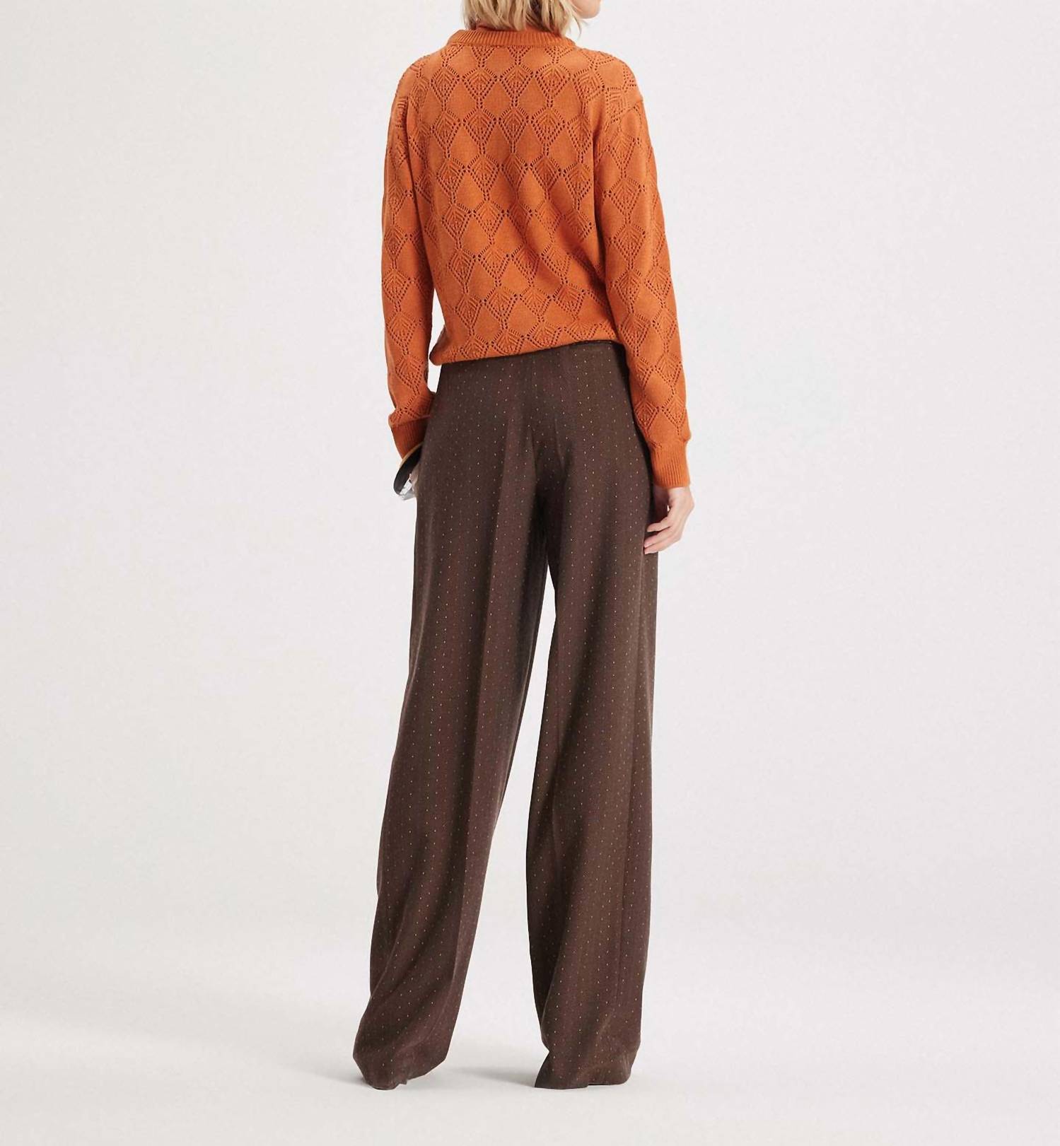Theo The Label - Ersa Pointelle Argyle Pullover