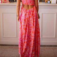 By Together Already Yours Floral Maxi Dress in orange pink - women's dress - alternate view