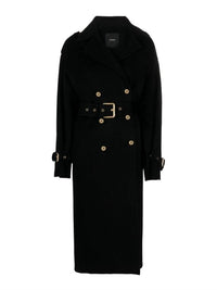 PINKO Wool Double-breasted Coat in black - women's jacket - view 4