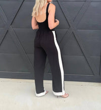 Blu Pepper - Contrast Trim Linen Pants