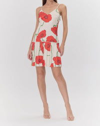 Adelyn Rae - Camila Abstract Rose Print Pleated Mini Dress