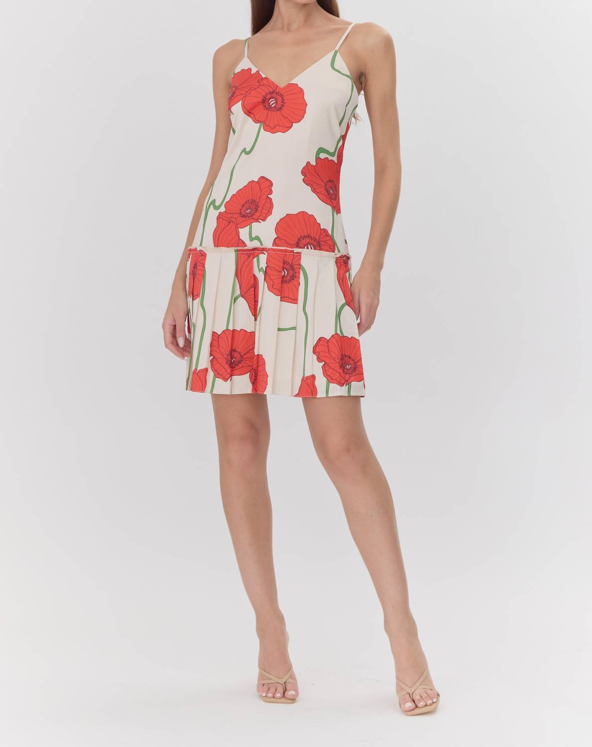 Adelyn Rae - Camila Abstract Rose Print Pleated Mini Dress