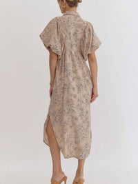 Entro - Floral Puff Sleeve Midi Dress