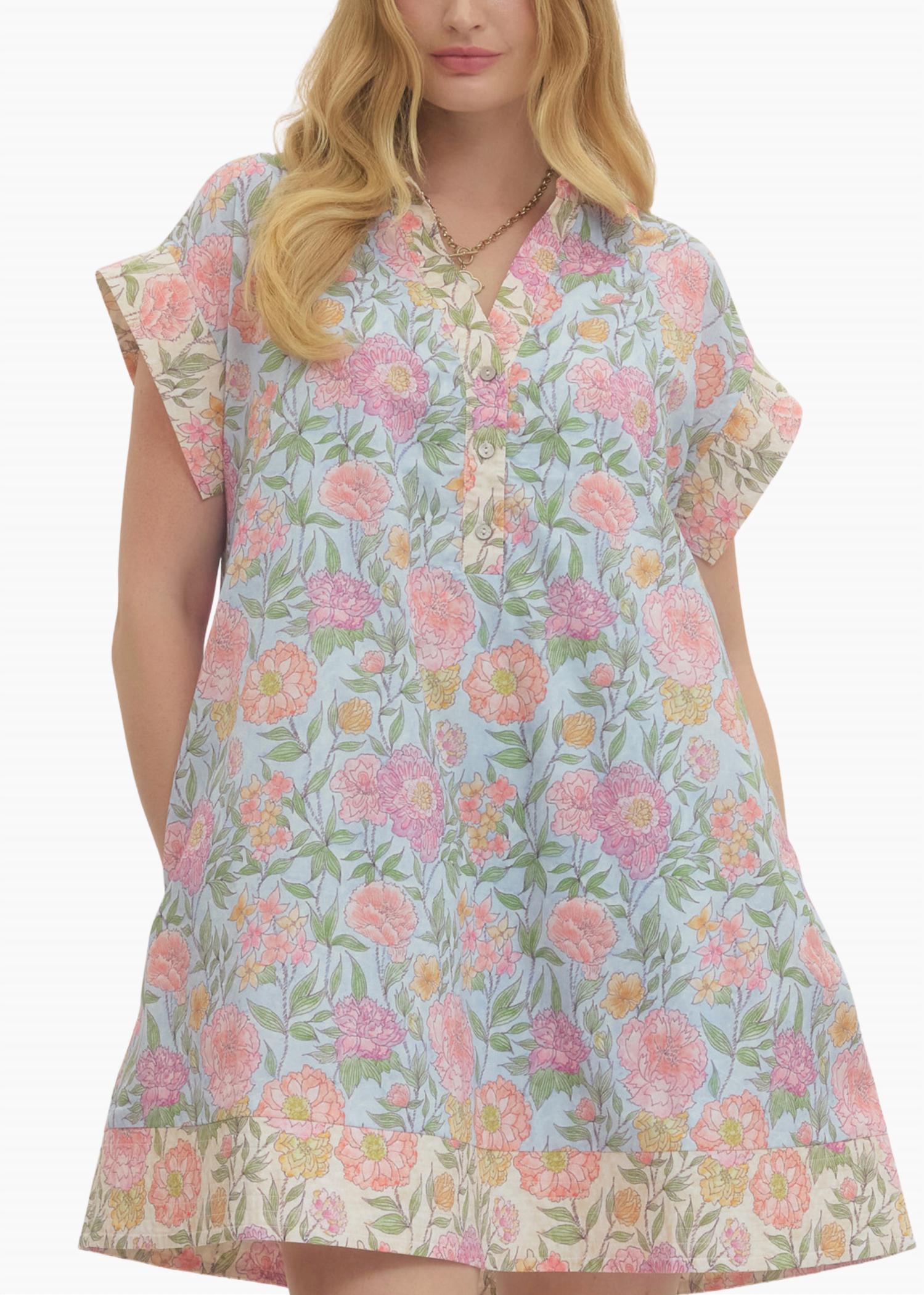 entro Valeria Mini Dress in light blue - women's dress