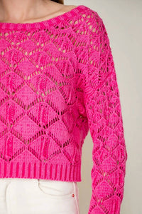 Lumiere - Diamond Knit Cropped Sweater