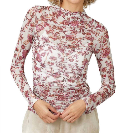 Mystree - Flare Floral Mesh Top