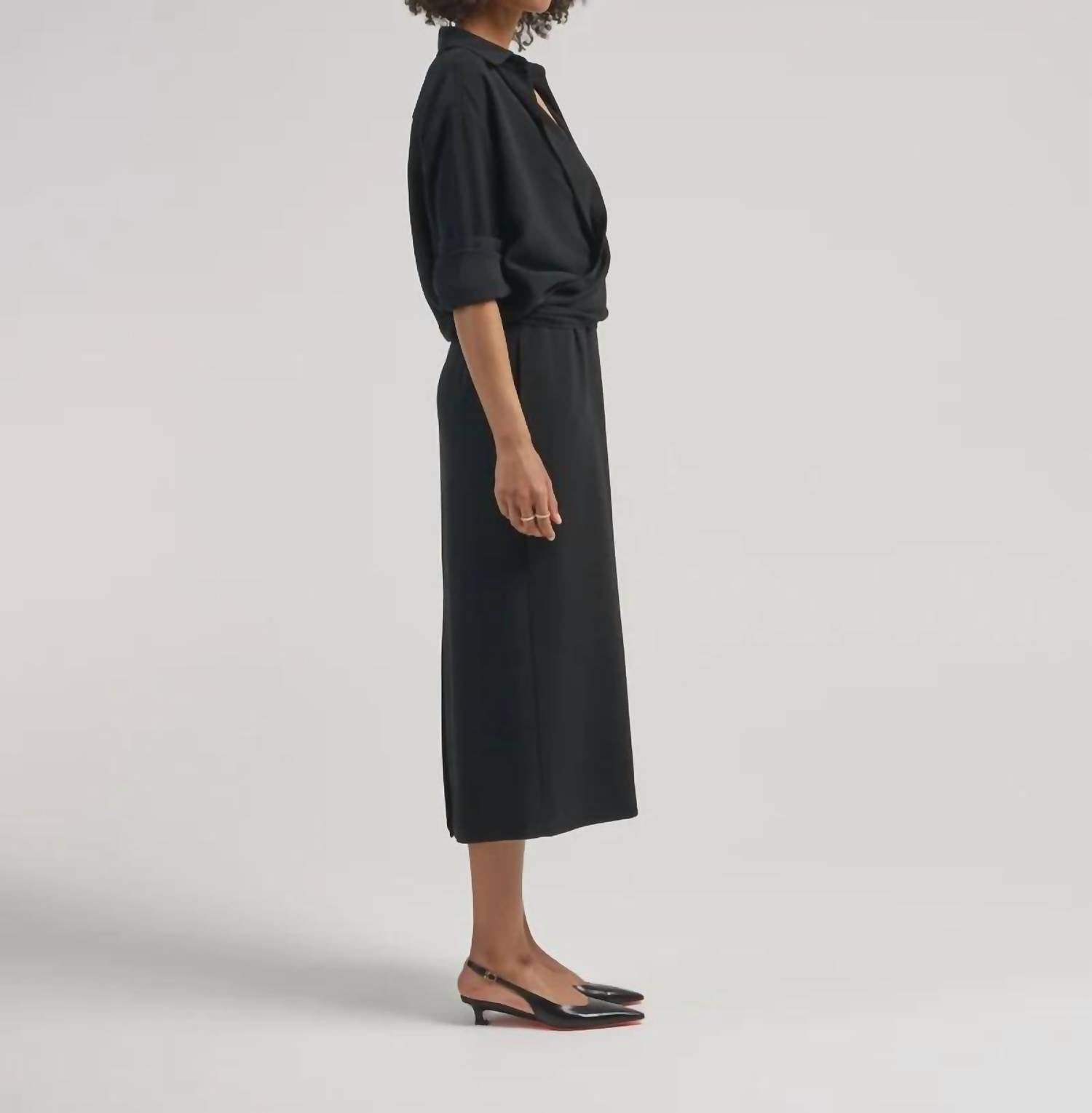 Lafayette 148 - Long Sleeve Convertible Maxi Dress