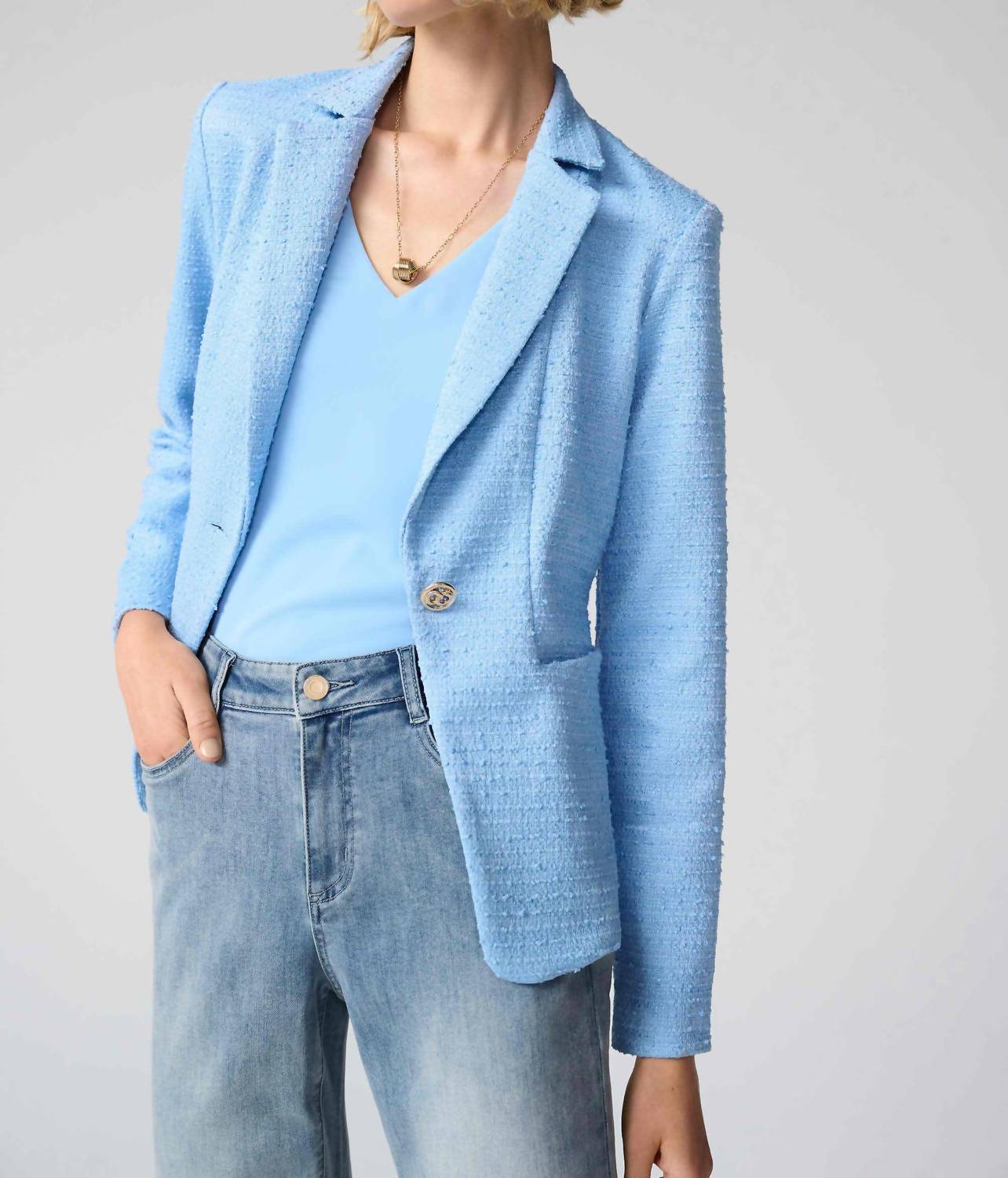 Joseph Ribkoff - WOVEN TWILL V-NECKLINE TOP