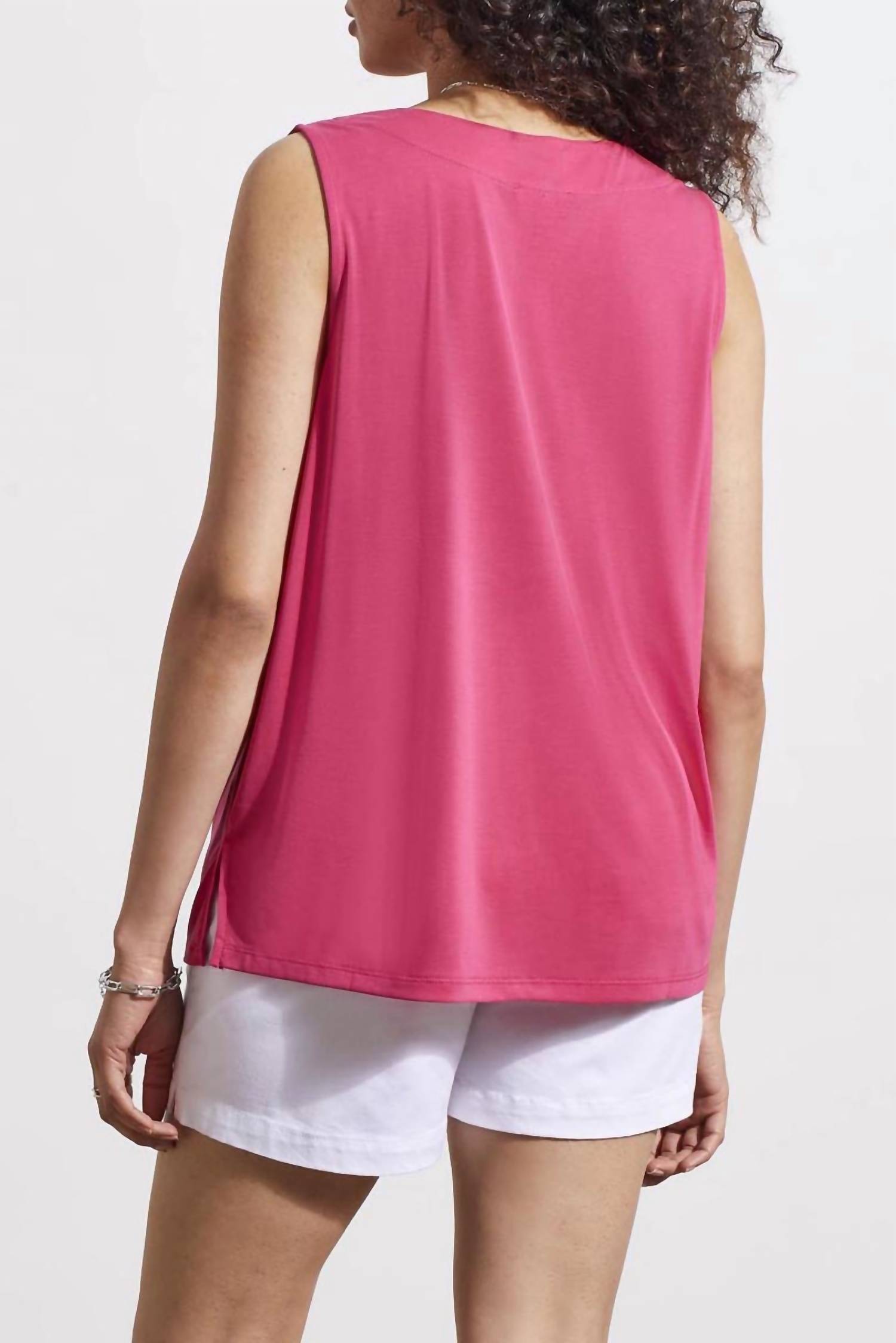 Tribal - Front Pleat V-neck Modal Top