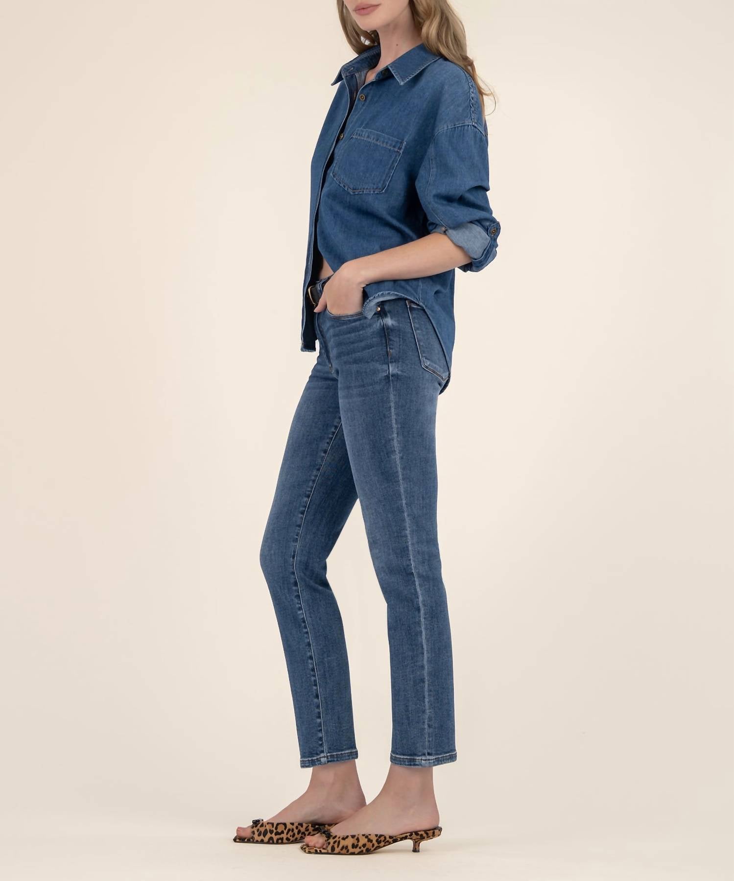 Kut From The Kloth - Reese Ankle Straight Mid Rise Jeans