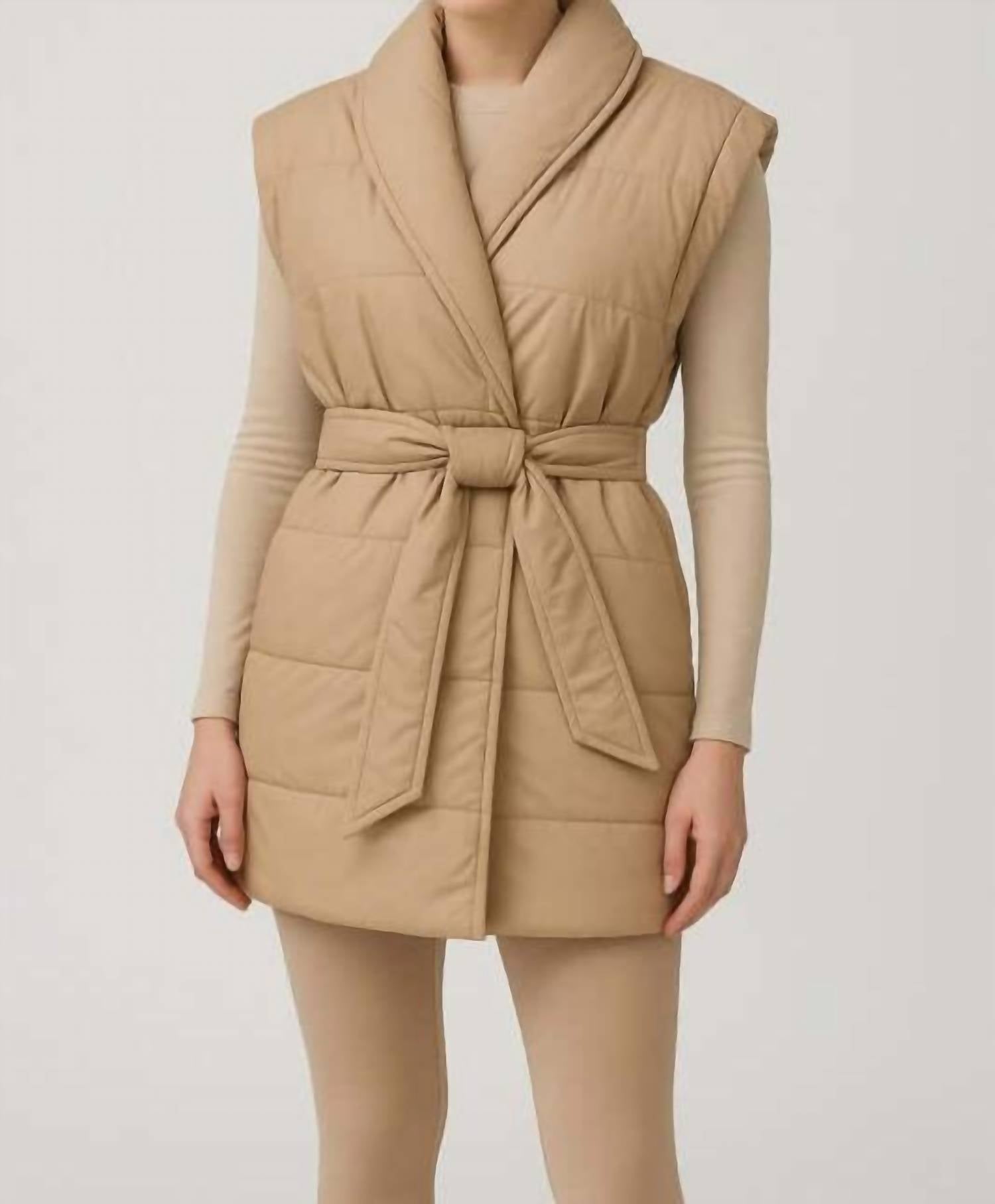 Fate - Annie Puffer Wrap Vest with Tie