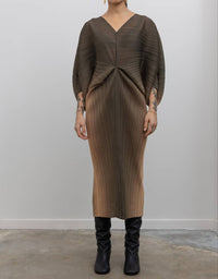 Collective - Dolman Sleeve Gradient Pleated Midi Dress