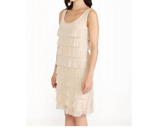 Ruched Top Ruffle Skirt Sleeveless Dress