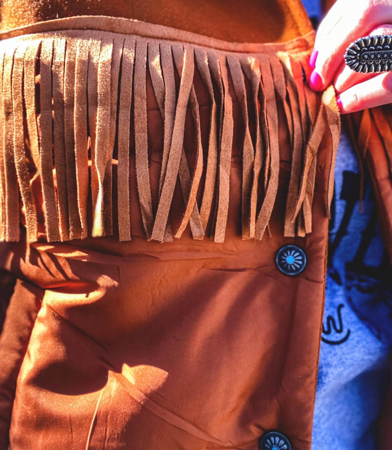 2FlyCo Eastwood Fringe Vest in saddle - women's jacket - view 6