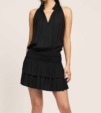 current air Cara Sleeveless Pleated Dress in black - women's dress