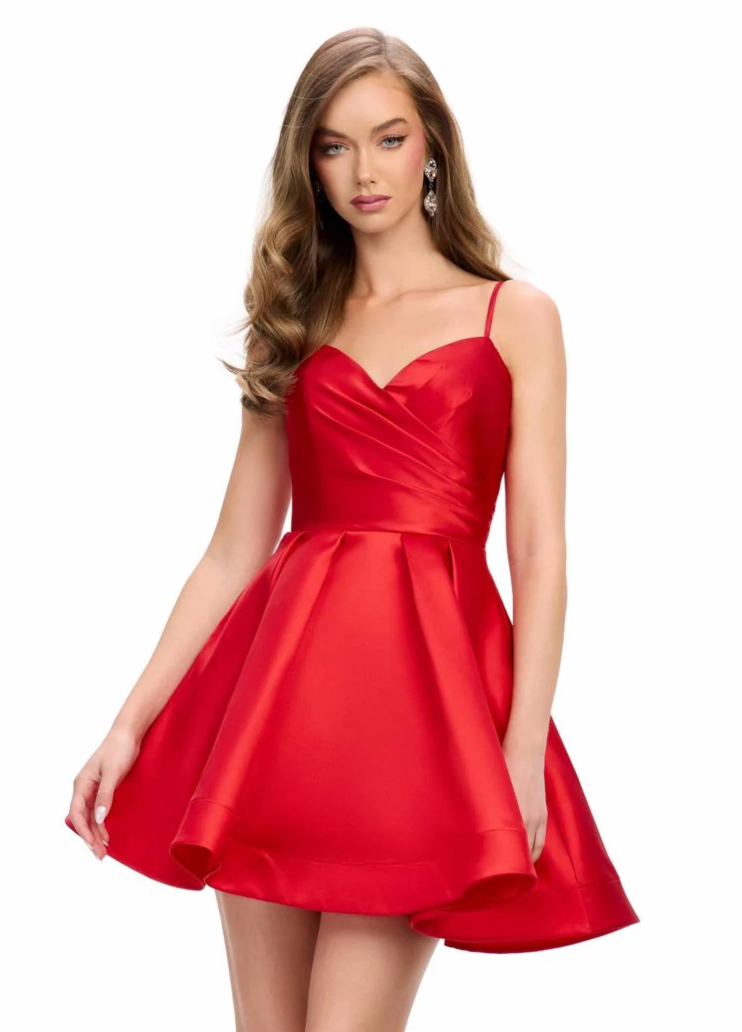 Ashleylauren - Classic Satin Sweetheart Cocktail Dress