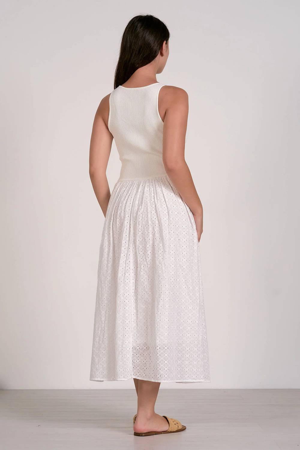 Elan - Mixed Media Midi Dress