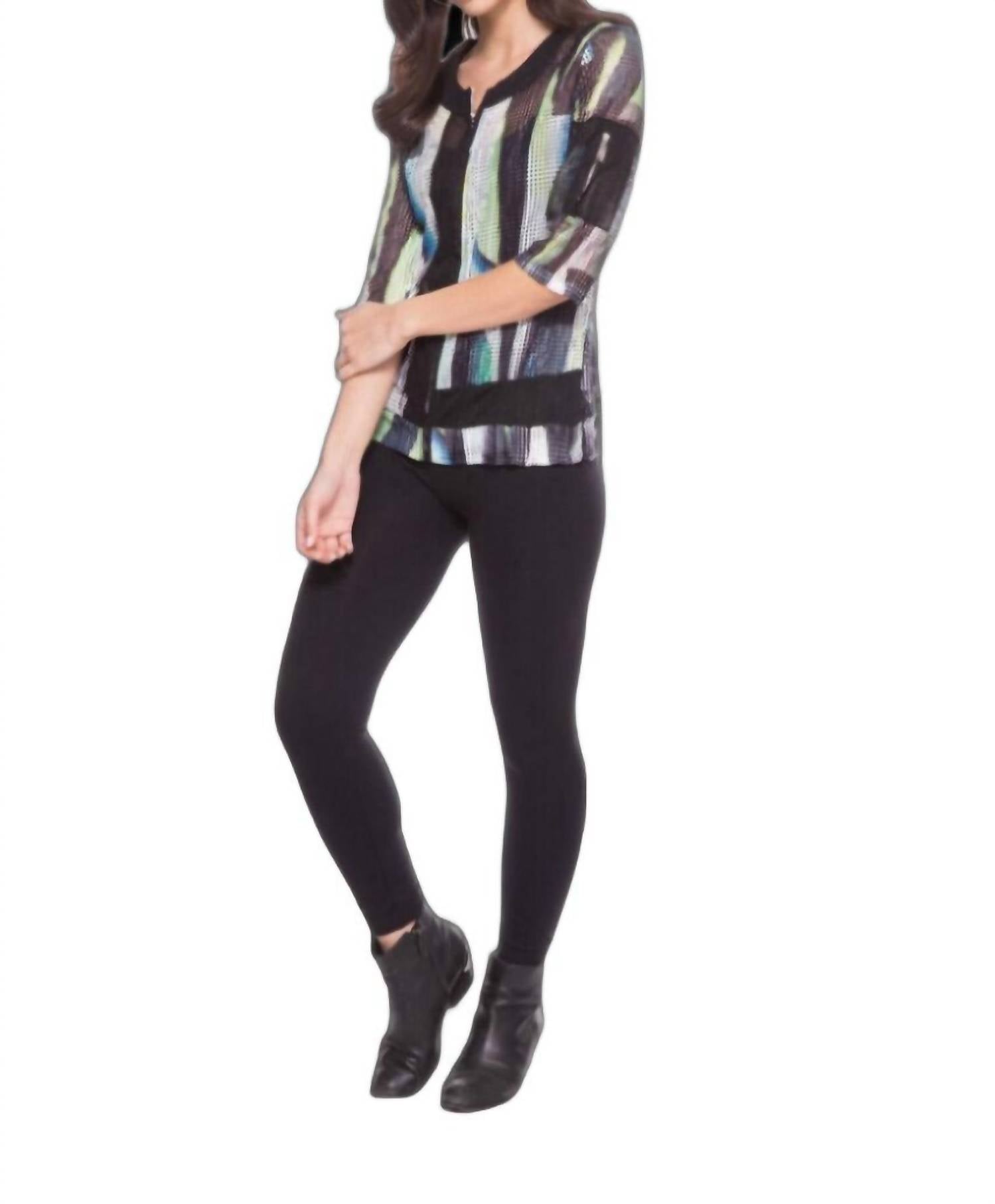 Exclusive Thredz - Light Full Mesh Zipper 3/4 Sleeve Jacket