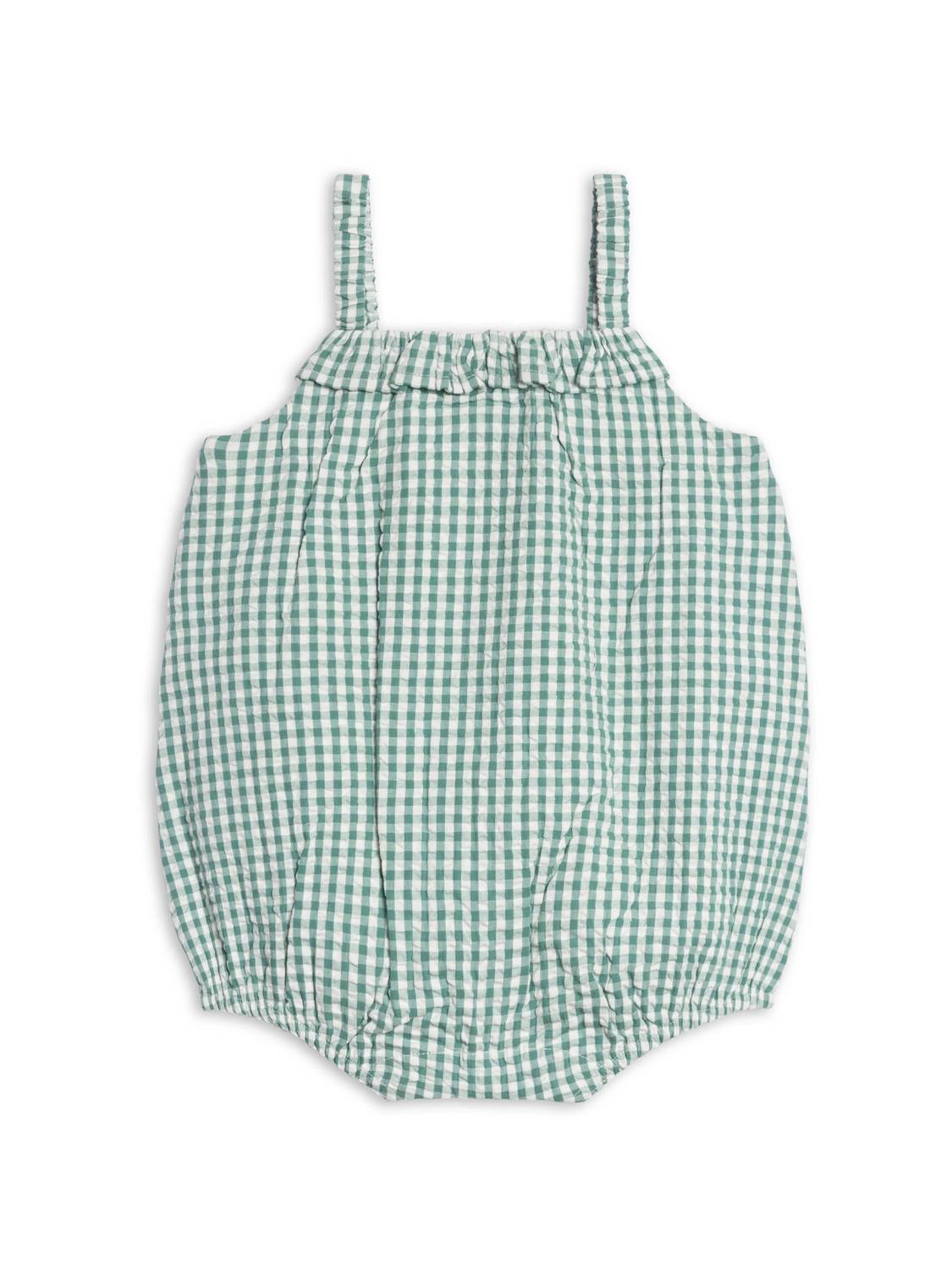 Colored Organics - Kids Rosalie Seersucker Ruffle Bubble Romper