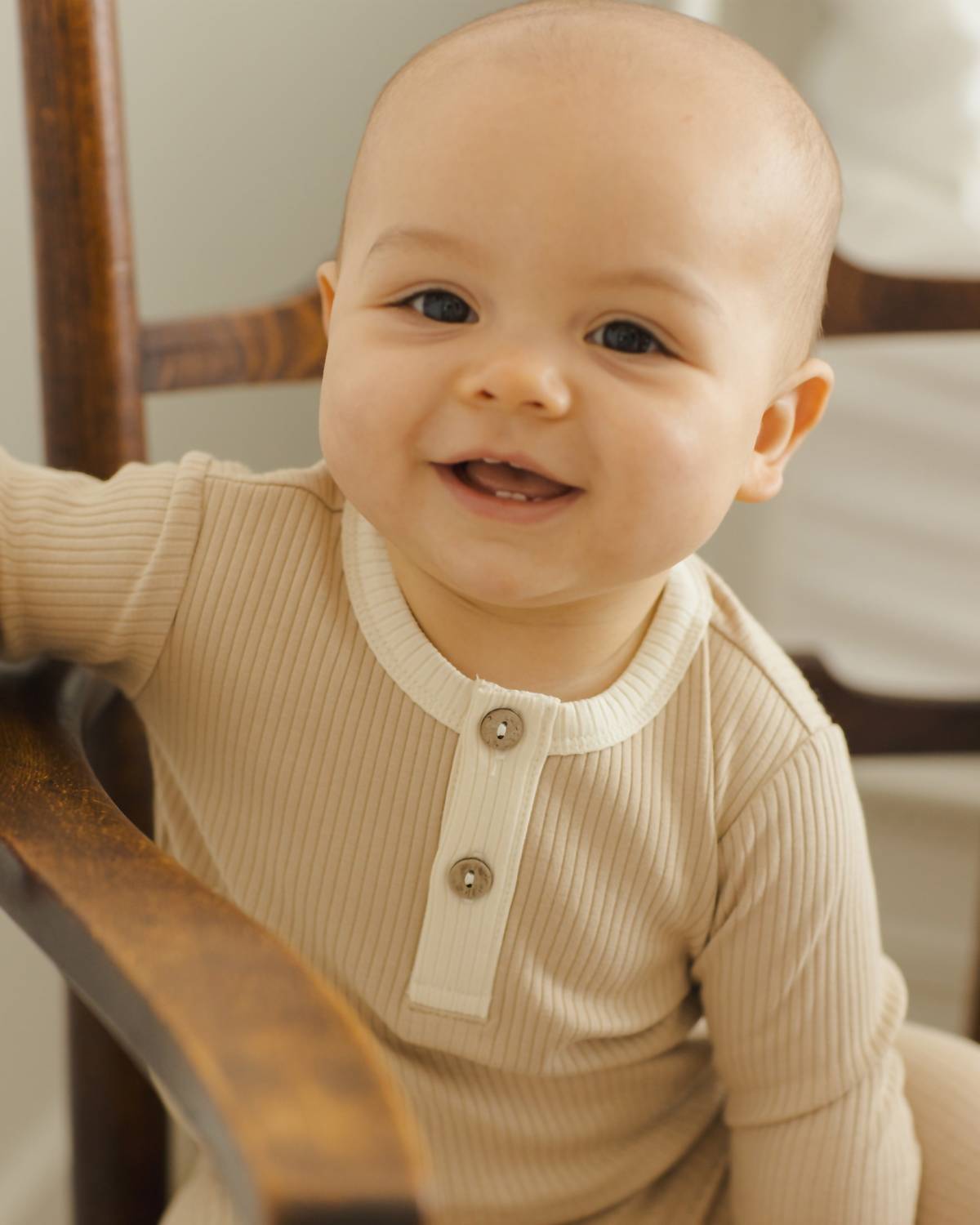 Quincy Mae - Girls' Ribbed Henley And Legging Set