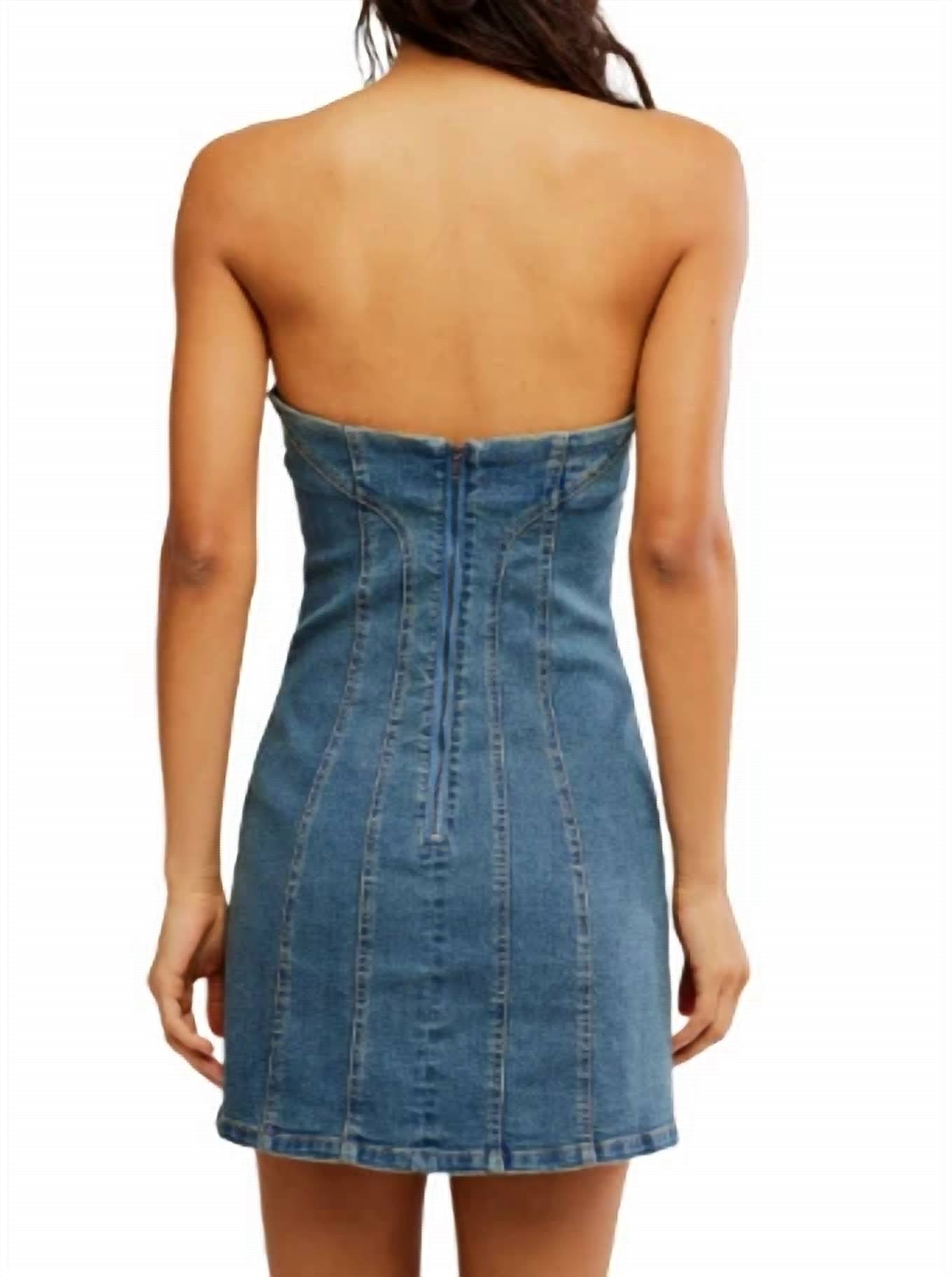 Free People - Alexa Denim Mini Dress