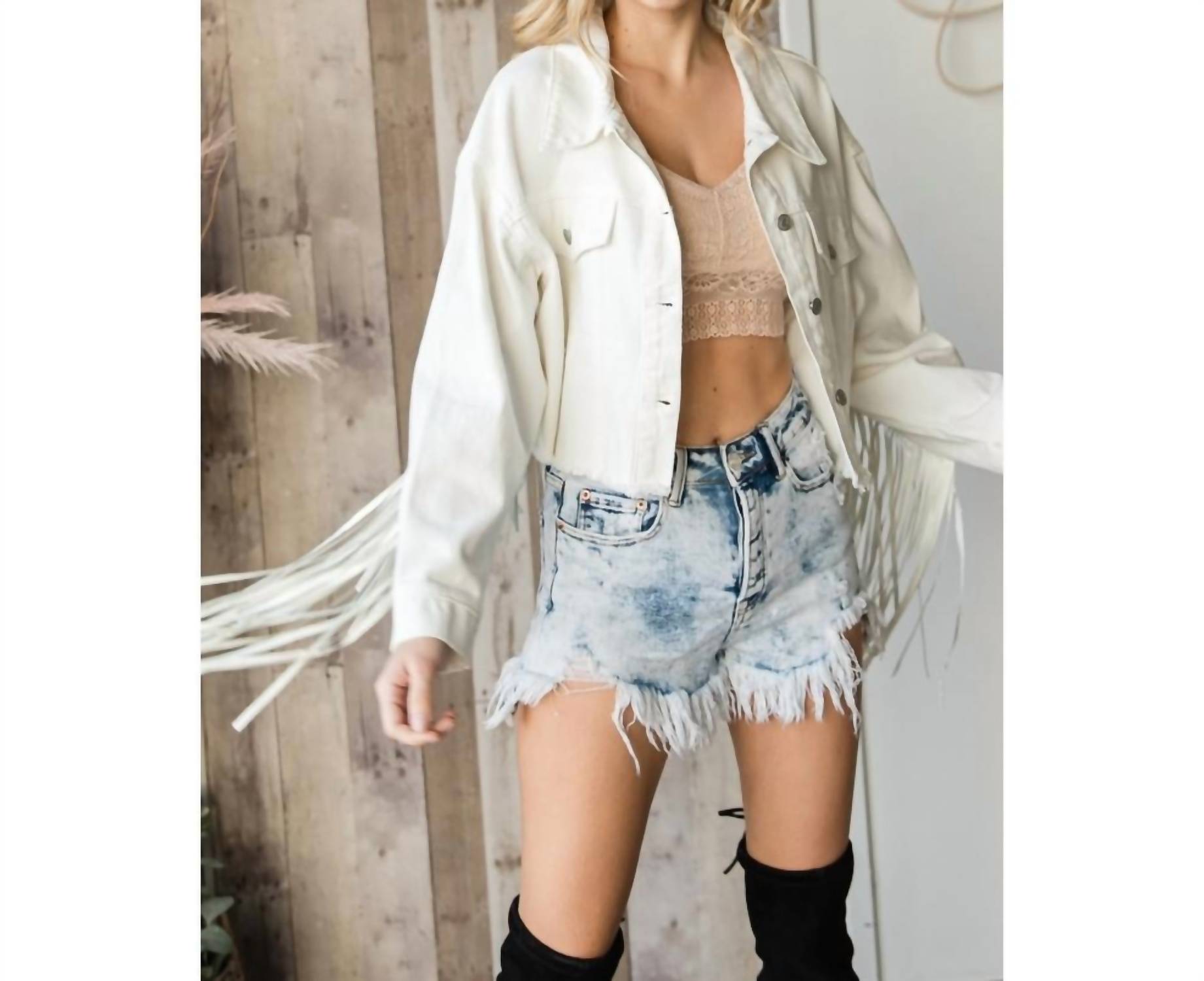 Veveret - Raw Hem Fringe Jacket