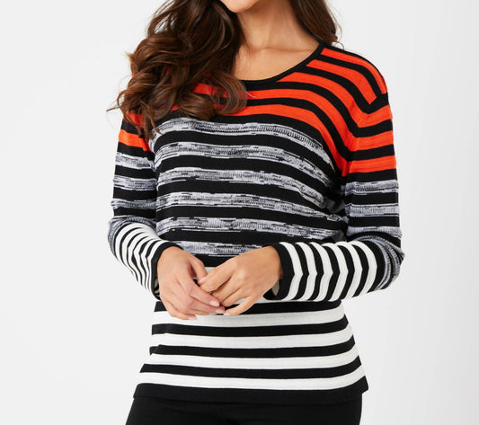 French Kyss - Stripe Scoop Neck Top