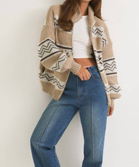 Le Lis - Collared Zip Up Sweater Jacket