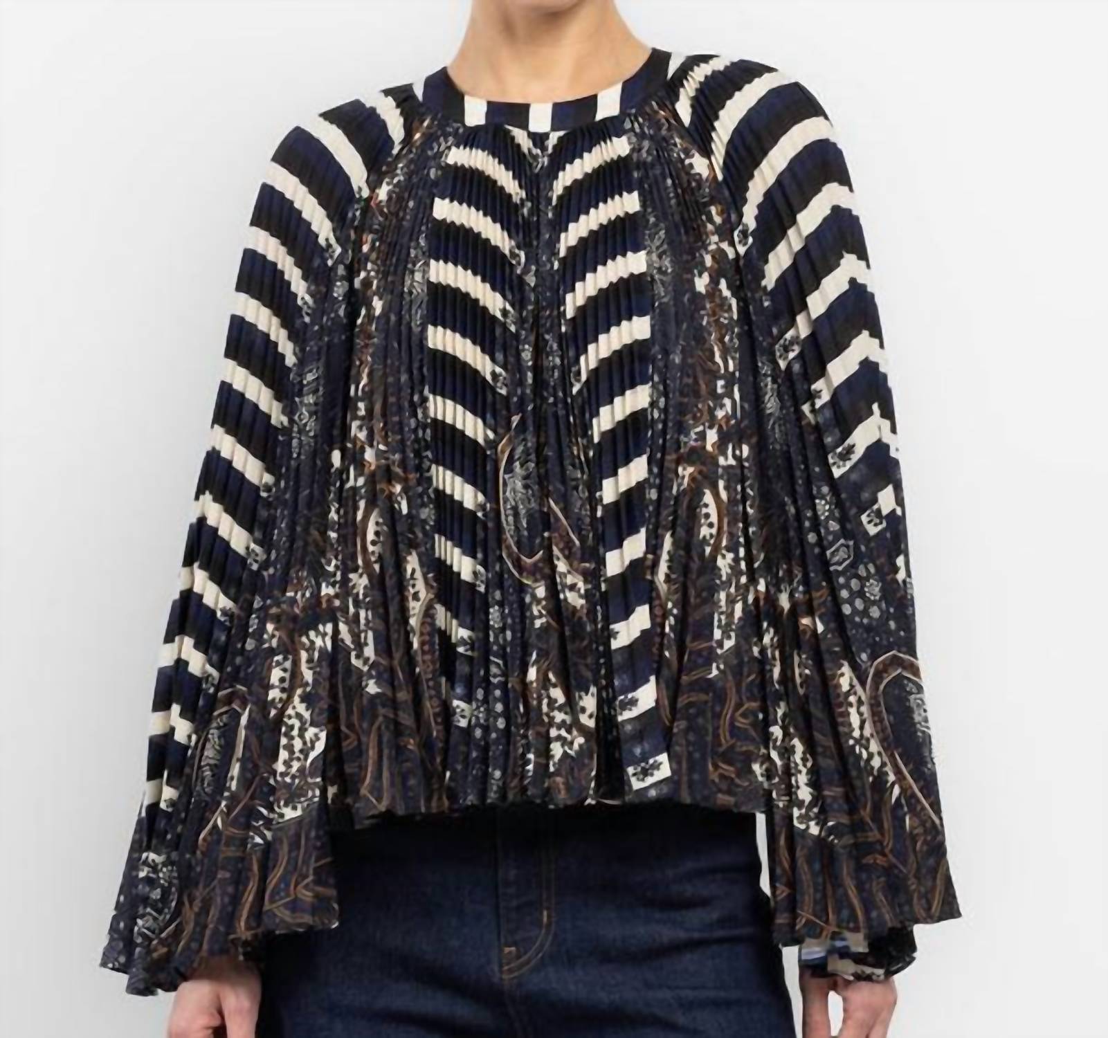 Ulla Johnson - Ella Pleated Bell Long Sleeve Blouse