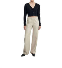 Enza Costa - Open Knit Crop V-Neck Cardigan