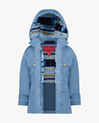 London Fog - Girls Snap-front Skirted Trench With Hood