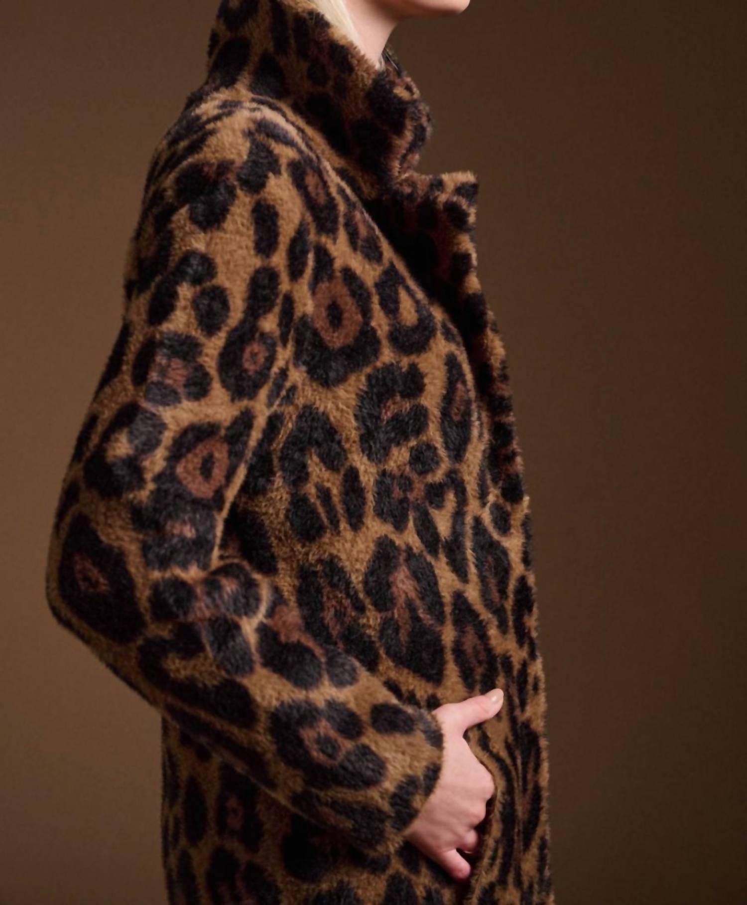 Joseph Ribkoff - Leopard Print Faux Fur Coat