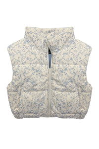 Katie J Nyc - Glacier Bloom Snowy Corduroy Puffer Vest