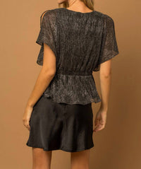 Gilli - Sparkly Peplum Top