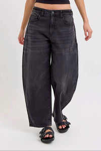 Cello - Mid Rise Barrel Leg Jeans