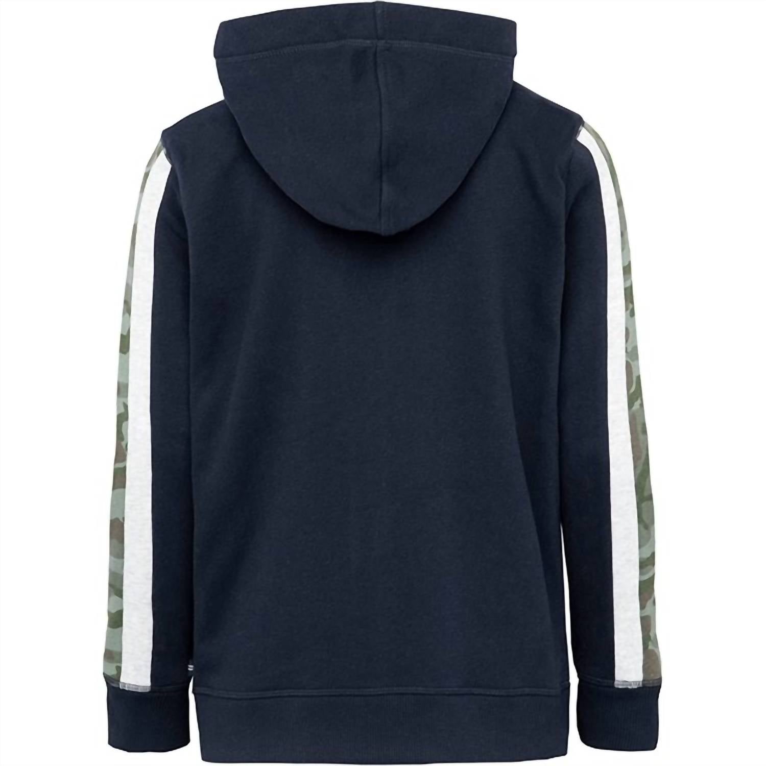 Nautica - Little Boys Side Stripe Fleece Hoodie