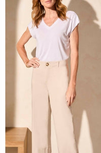 Tribal - Flowy High Rise Twill Capri Pant
