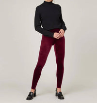 Spanx Velvet Leggings in rich burgundy - women's pants